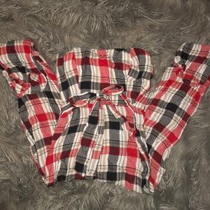 Fashion Nova Red Plaid Jumpsuit